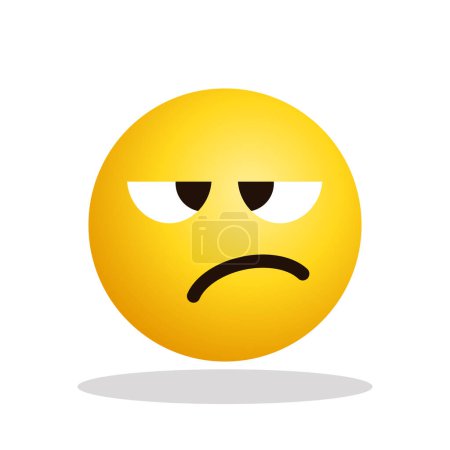 Illustration for Art illustration Design Emoji red face expression symbol emoticon of angry bad mood - Royalty Free Image
