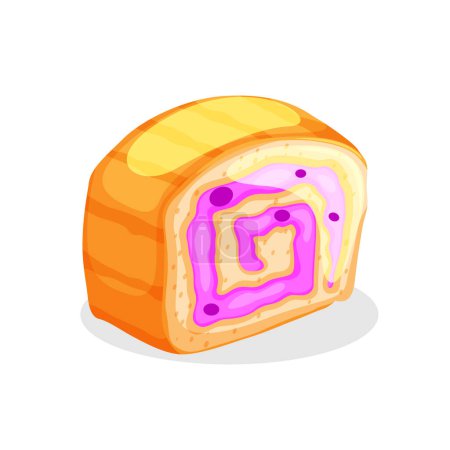 Illustration for Art illustration design concept fast junk food seamless symbol logo of cake slice - Royalty Free Image