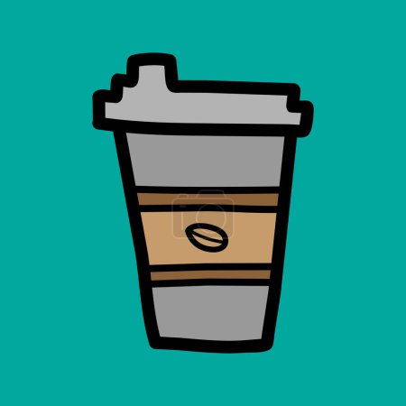 Téléchargez les photos : Illustration d'art symbole plat icône design coloré concept logo de boisson tasse à emporter - en image libre de droit