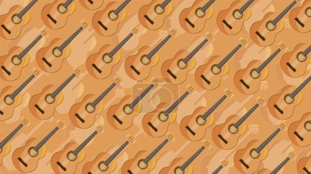 Illustration for Art illustration background icon logo music tools design concept symbol of guitar wood - Royalty Free Image