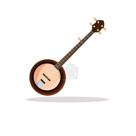 Illustration for Art illustration icon logo music tools design concept symbol of banjo - Royalty Free Image