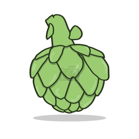Téléchargez les illustrations : Art illustration Symbol logo botany design concept icon vegetables of artichoke - en licence libre de droit