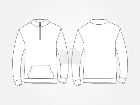 Téléchargez les illustrations : Art illustration design clothes concept fashion wear isolated mock up of jacket track top sport zipper - en licence libre de droit