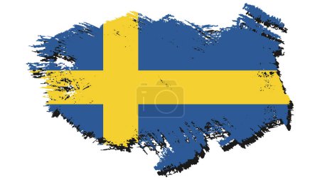 Téléchargez les photos : Art Illustration dessin nation drapeau avec signe symbole pays de la Suède - en image libre de droit