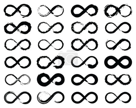Infinity symbol icons, unlimited infinity, endless line shape sign, loop symbols