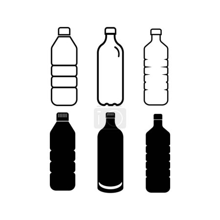 botella de plástico icono vector ilustración logo diseño