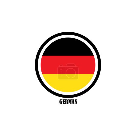 Téléchargez les illustrations : Drapeau allemand icône vectoriel illustration logo design - en licence libre de droit