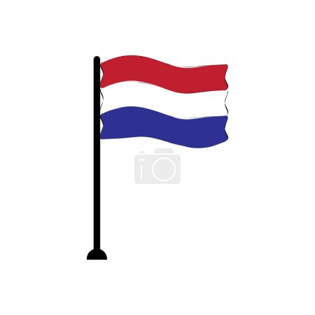 Téléchargez les illustrations : Drapeau Pays-Bas icône vectoriel illustration symbole conception - en licence libre de droit