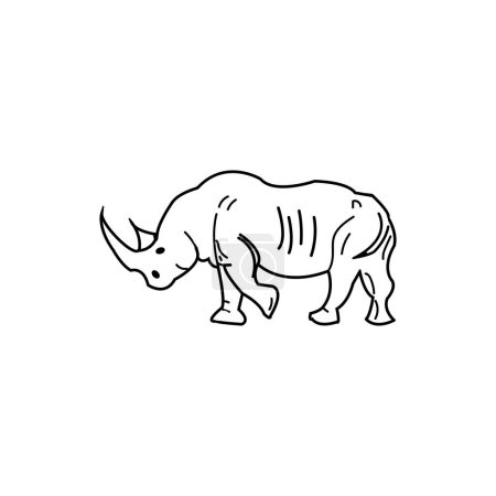 Illustration for Horned rhino icon 1 vector illustration simple design - Royalty Free Image