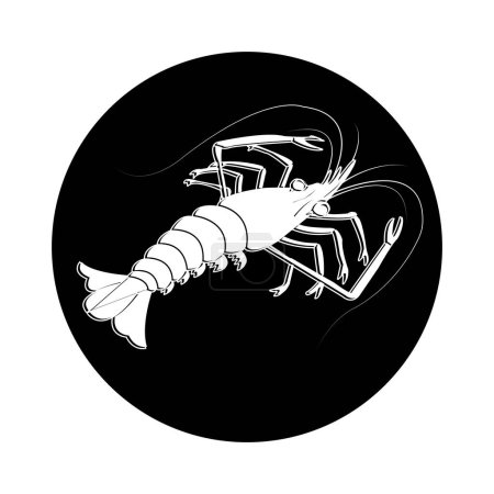 Téléchargez les illustrations : Crevettes icône vectoriel illustration symbole conception - en licence libre de droit