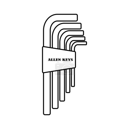 Illustrazione per Allen keys icon vector illustration symbol design - Immagini Royalty Free