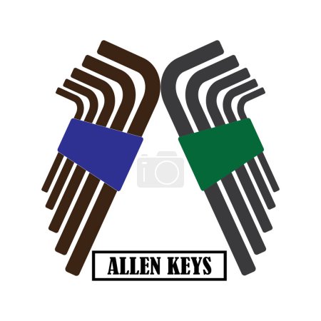 Illustrazione per Allen keys icon vector illustration symbol design - Immagini Royalty Free