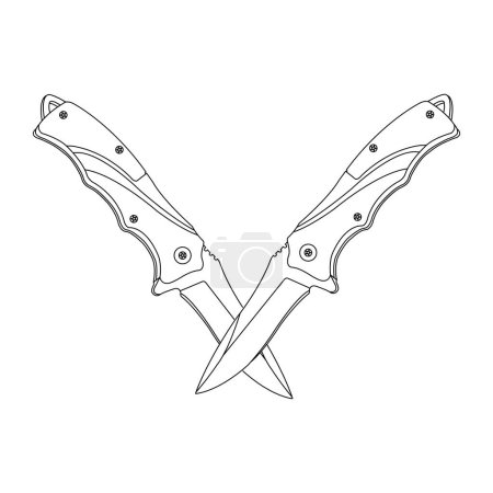 Téléchargez les illustrations : Penknife icône vectoriel illustration symbole conception - en licence libre de droit
