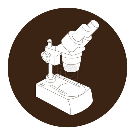Ilustración de Icono del microscopio vector, ilustración del diseño del logotipo y fondo médico. - Imagen libre de derechos
