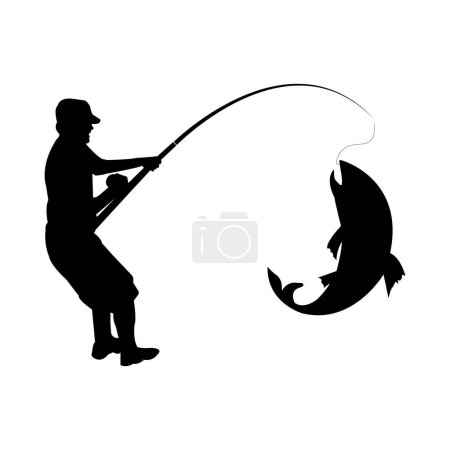 Ilustración de Hombre de pesca icono vector ilustración símbolo diseño - Imagen libre de derechos