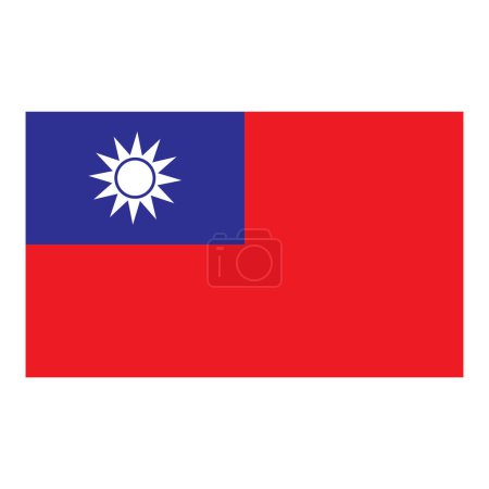Téléchargez les illustrations : Taïwan icône drapeau vectoriel illustration symbole conception - en licence libre de droit