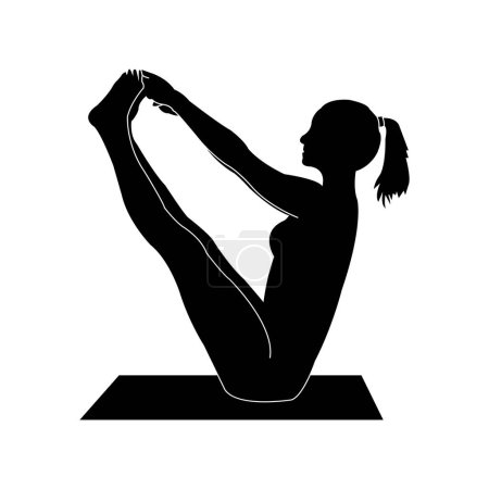Téléchargez les illustrations : Icône de yoga ou logo isolé signe symbole vectoriel illustration - Collection d'icônes vectorielles de style noir - en licence libre de droit