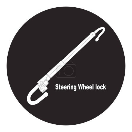 Illustration for Steering wheel lock icon vector illustration symbol design - Royalty Free Image