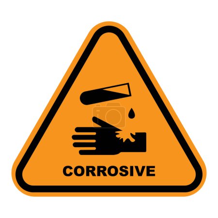 Illustration for Chemical hazard icon, corrosive warning symbol vector illustration design - Royalty Free Image