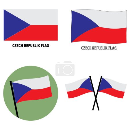 Drapeau tchèque icône vectoriel illustration symbole conception