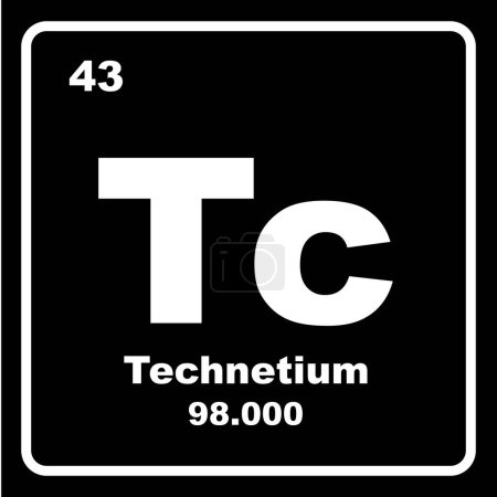 Ilustración de Icono de tecnecio, elemento químico en la tabla periódica - Imagen libre de derechos