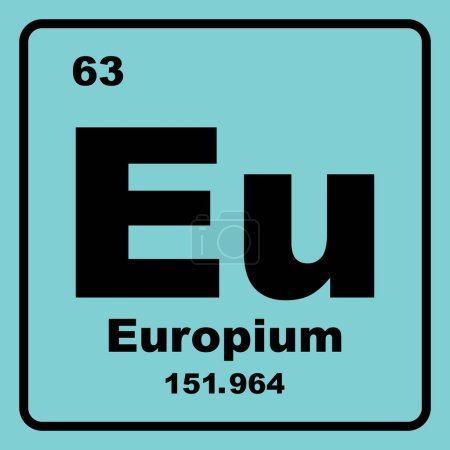 Téléchargez les illustrations : Icône Europium, élément chimique dans le tableau périodique - en licence libre de droit