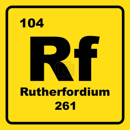 Illustration for Rutherfordium chemistry icon,chemical element in the periodic table - Royalty Free Image