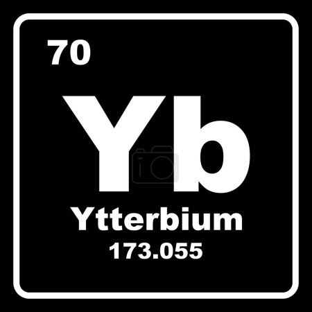 Ilustración de Icono de iterbio, elemento químico en la tabla periódica - Imagen libre de derechos