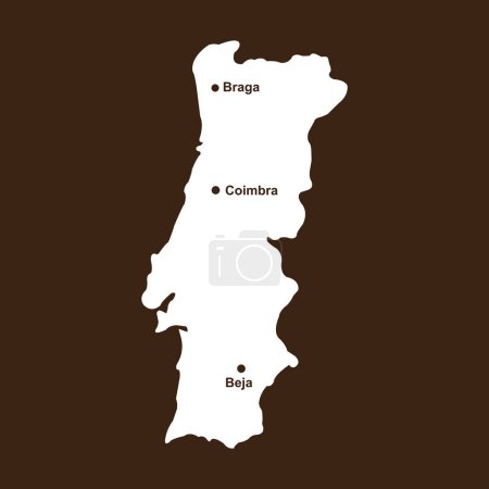 Ilustración de Portugal país mapa icono vector ilustración diseño simple - Imagen libre de derechos