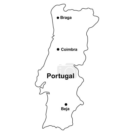 Ilustración de Portugal país mapa icono vector ilustración diseño simple - Imagen libre de derechos
