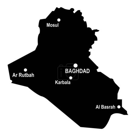 Ilustración de Mapa de iraq vector ilustración símbolo diseño - Imagen libre de derechos