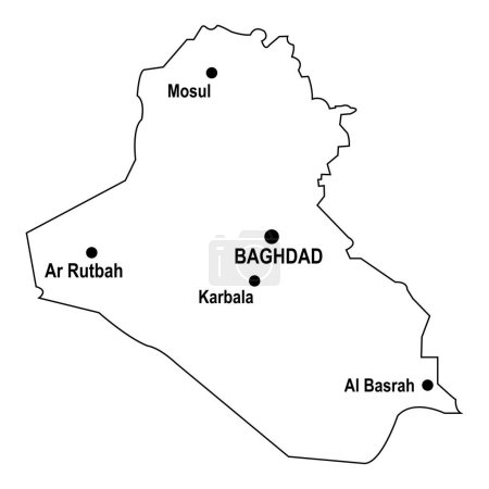 Ilustración de Mapa de iraq vector ilustración símbolo diseño - Imagen libre de derechos