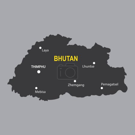 Illustration for Map of Bhutan vector illustration logo design - Royalty Free Image