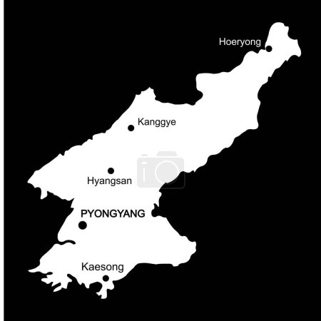 Téléchargez les illustrations : Corée du Nord carte du pays illustration vectorielle symbole conception - en licence libre de droit