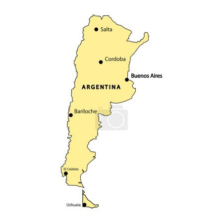 Illustration for Argentina country map vector illustration symbol design - Royalty Free Image