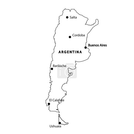 Illustration for Argentina country map vector illustration symbol design - Royalty Free Image