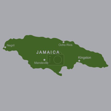 Téléchargez les illustrations : Carte de conception d'illustration vectorielle jamaica - en licence libre de droit