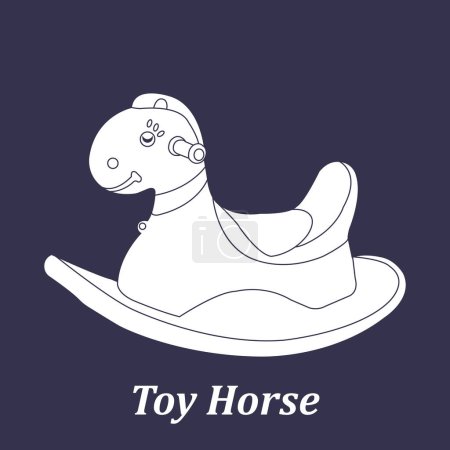 Illustration for Children's toy horse vector illustration simple design - Royalty Free Image