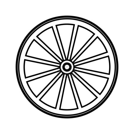 Illustration for Wooden wheel icon vector illustration simple design - Royalty Free Image