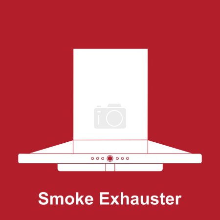 Téléchargez les illustrations : Échappeur de fumée de cuisine icône vectoriel illustration symbole conception - en licence libre de droit