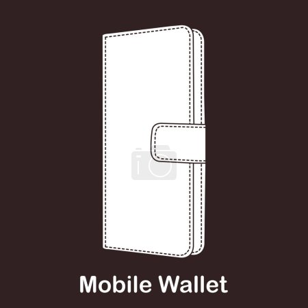 Téléchargez les illustrations : Mobile Wallet icône vectoriel illustraion conception simple - en licence libre de droit