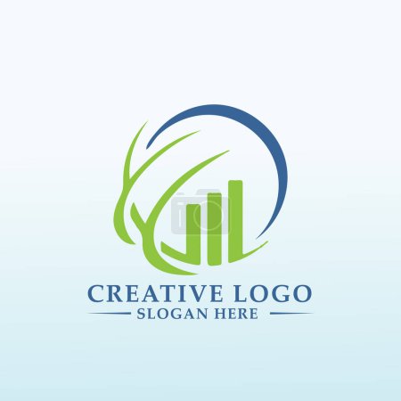 Ilustración de Entrada de América al logotipo financiero de la montaña - Imagen libre de derechos