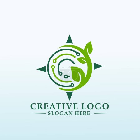 Téléchargez les illustrations : Nouveau design de marque pour le logo de démarrage de technologie d'IA agricole leader mondial - en licence libre de droit