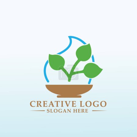 Illustration for Design a Premium Logo for Plant Saucer company - Royalty Free Image