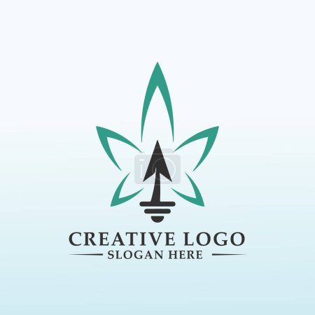 Illustration for Cannabis Lighting Company Logo design - Royalty Free Image