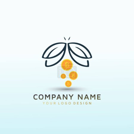 Illustration for Letter B bit coin logo design - Royalty Free Image
