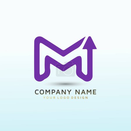 Illustration for Simple logo for consulting business logo arrow with letter MM - Royalty Free Image