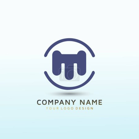 Illustration for Simple logo for consulting business logo arrow with letter MM - Royalty Free Image