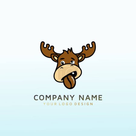 Ilustración de Moose es un logotipo de la empresa de tostado de café - Imagen libre de derechos