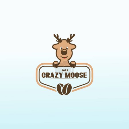 Ilustración de Moose es un logotipo de la empresa de tostado de café - Imagen libre de derechos